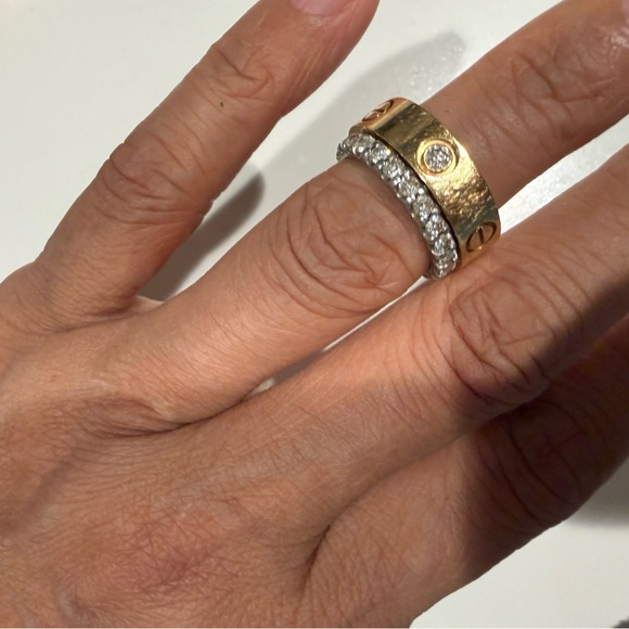 Costco Diamond and platinum eternity ring size 5 - Picture 3 of 5